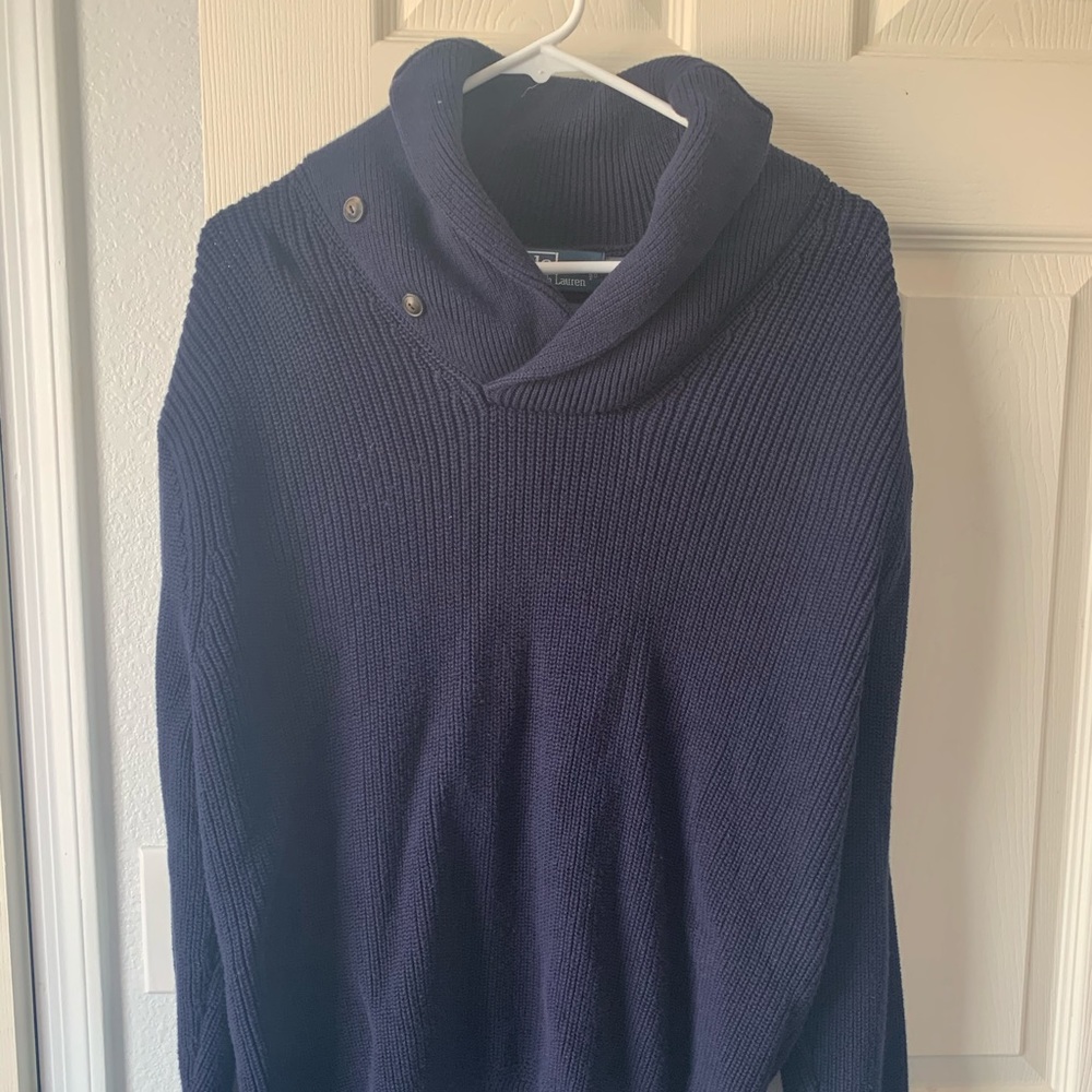 POLO BY RALPH LAUREN. Men’s sweater navy blue.